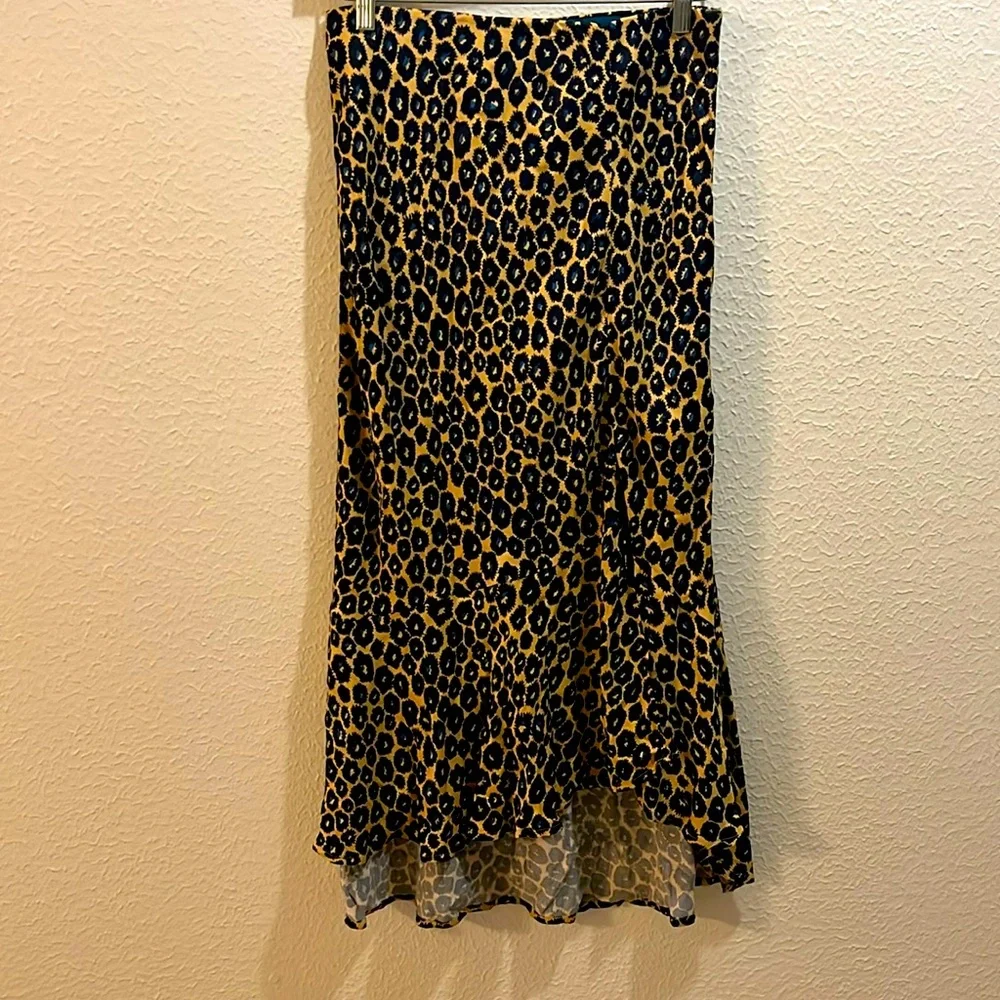 Anthropologie Maeve leopard bias midi skirt medium - Picture 3 of 7